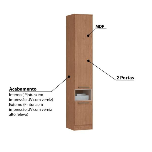 Imagem de Guarda Roupa Modulado Requinte com 2 Portas e 1 Nicho - Macadâmia