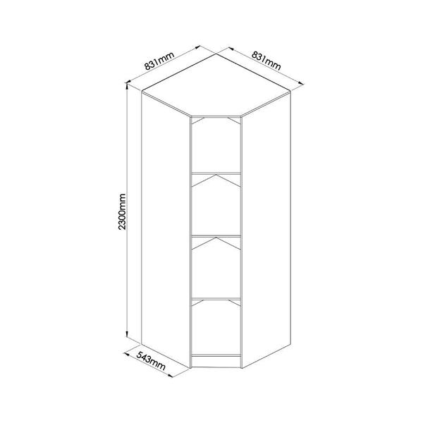 Imagem de Guarda Roupa Modulado Requinte de Canto com 1 Porta - Branco Line/Macadâmia