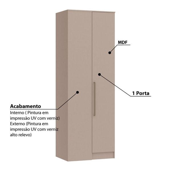 Imagem de Guarda Roupa Modulado Requinte de Canto Reto com 1 Porta - Duna Line