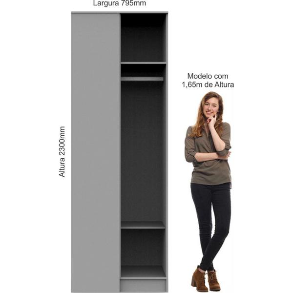 Imagem de Guarda Roupa Modulado Requinte de Canto Reto com 1 Porta - Macadâmia/Duna Line