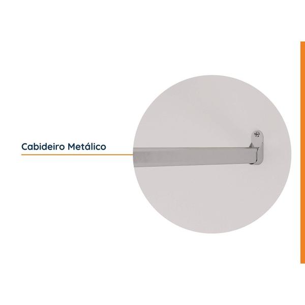 Imagem de Guarda-Roupa Modulado Solteiro 7 Portas com Espelho e Mesa de Cabeceira Hera CabeCasa MadeiraMadeira