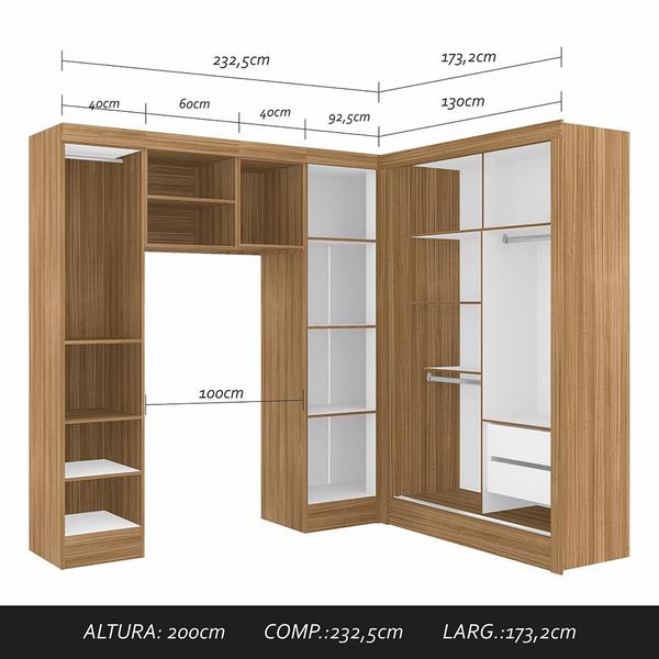 Imagem de Guarda Roupa Modulado Solteiro Viola Boreal - Móveis Arapongas