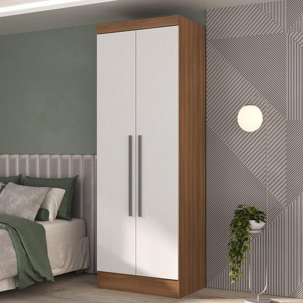 Imagem de Guarda-Roupa Modulado Viena 10 Portas 8 Gavetas 7 Peças Espresso Móveis Nogal/Branco