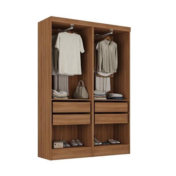 Imagem de Guarda-roupa Modulado Viena 4 Portas 4 Gavetas 2 Peças Espresso Móveis