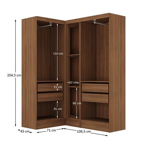 Imagem de Guarda-roupa Modulado Viena 5 Portas 4 Gavetas 3 Peças Espresso Móveis