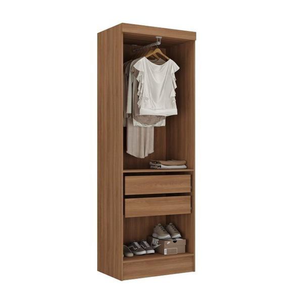 Imagem de Guarda-roupa Modulado Viena 5 Portas 6 Gavetas 4 Peças Espresso Móveis Nogal/Branco