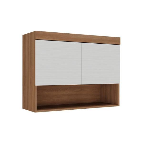 Imagem de Guarda-roupa Modulado Viena 7 Portas 2 Gavetas5 Peças Espresso Móveis Nogal/Branco