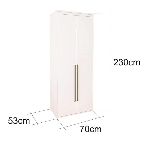 Imagem de Guarda Roupa Modular 2 Portas com Gavetas MDF 70 cm Lotus Belmax