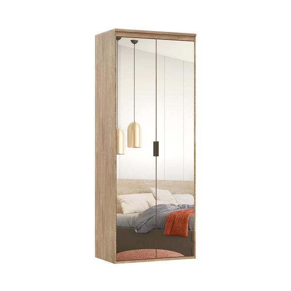 Imagem de Guarda Roupa Modular 2 Portas Espelho com Cabideiros 90 cm Lotus Belmax