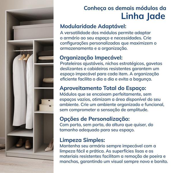 Imagem de Guarda-roupa Modular 80cm sem Portas com Prateleiras Jade Cabecasa Madeiramadeira