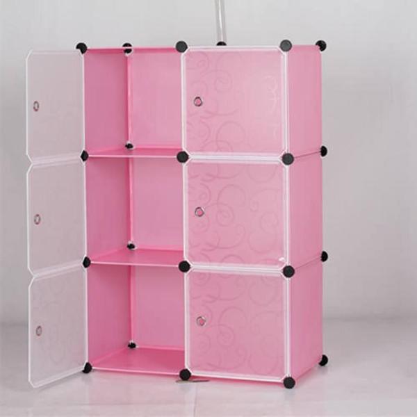 Imagem de Guarda roupa modular portatil arara organizador cabideiro 6 portas