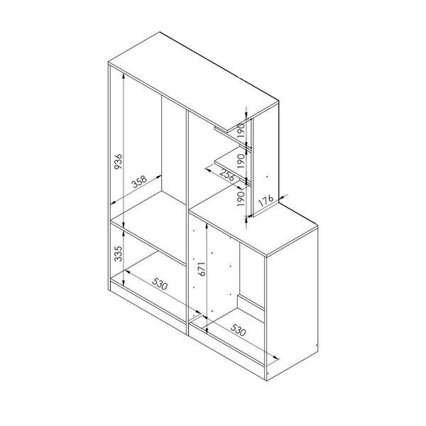 Imagem de Guarda Roupa Montessoriano 110,6cm 02 portas com Cômoda 04 Gavetas GR7000 Meu Fofinho