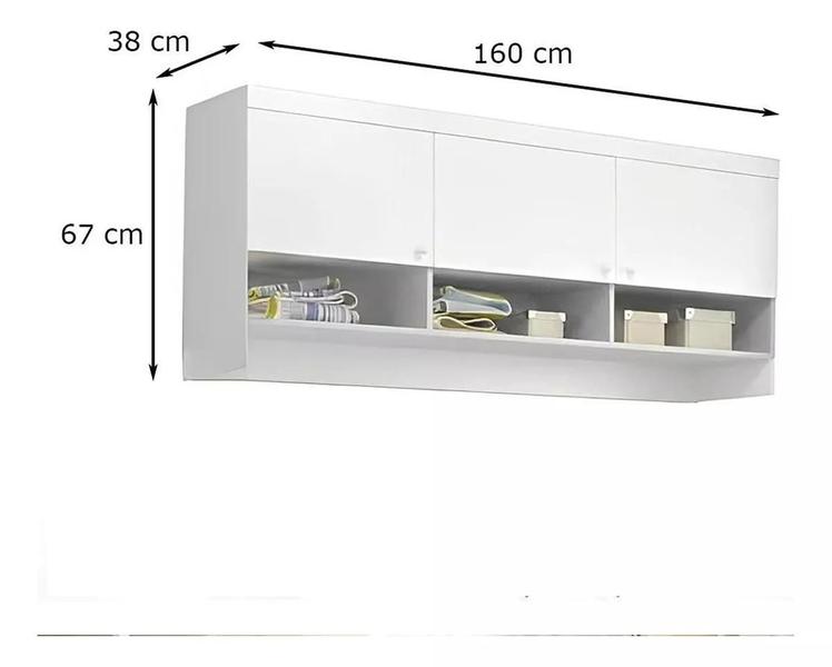 Imagem de Guarda-roupa Multiuso Eloísa 1 Porta E Modulo Armário Aereo