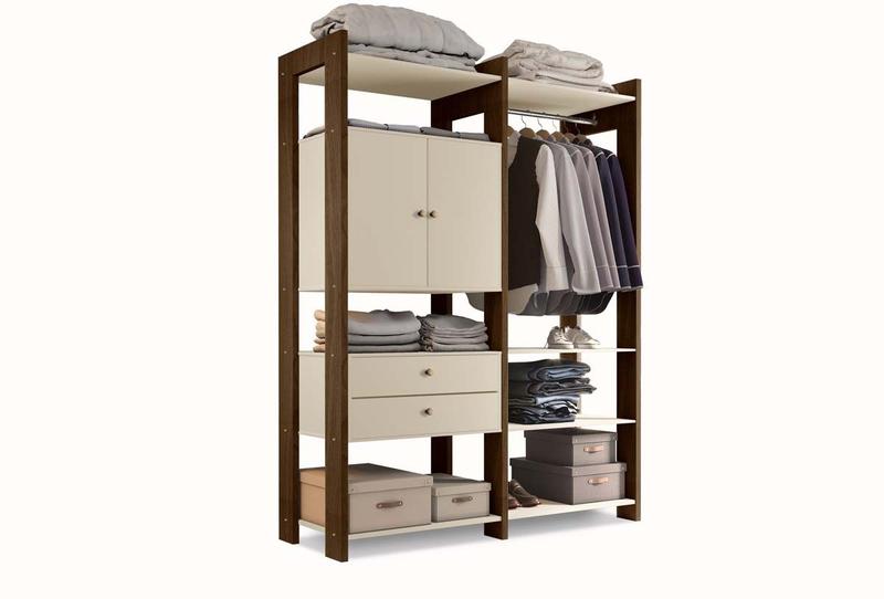 Imagem de Guarda Roupa Organizador Closet Aberto Com 2 Portas E Gaveta