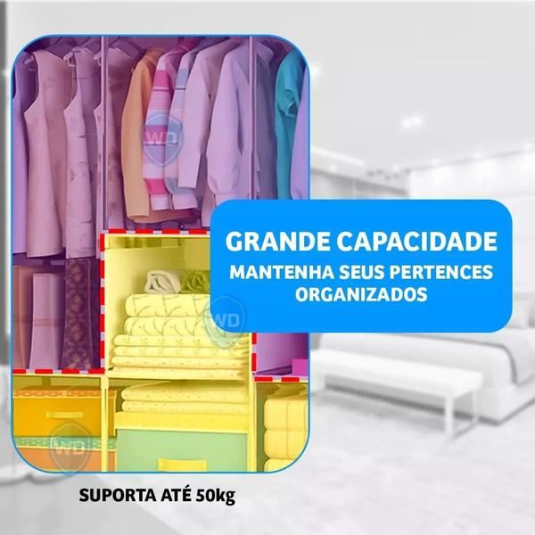 Imagem de Guarda Roupa Organizador Desmontavel Portatil 130 x 45 x 175 CM