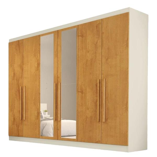 Imagem de Guarda Roupa Oslo 6 Portas 4 Gavetas com Espelho MDF - MadeMarcs