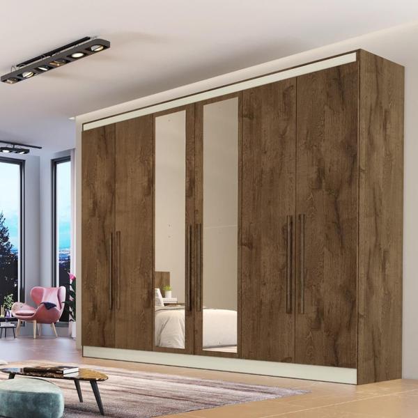 Imagem de Guarda Roupa Oslo 6 Portas 6 Gavetas com Espelho MDF - MadeMarcs