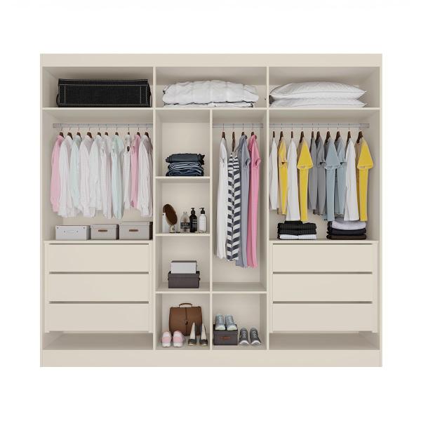 Imagem de Guarda-Roupa Oxford 6 Portas 6 Gavetas com Ripado 100% Mdf Off White - Mademarques