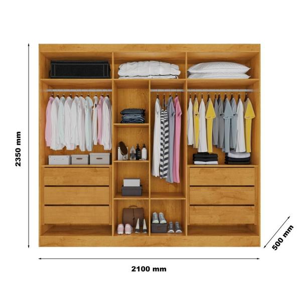 Imagem de Guarda Roupa Oxford 6 Portas 6 Gavetas MDF - MadeMarcs