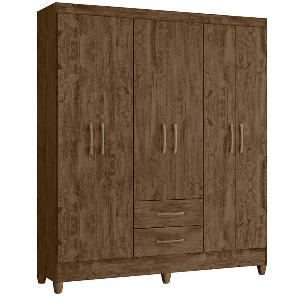 Imagem de Guarda Roupa Panamá 153cm 6 Portas Castanho Wood Moval