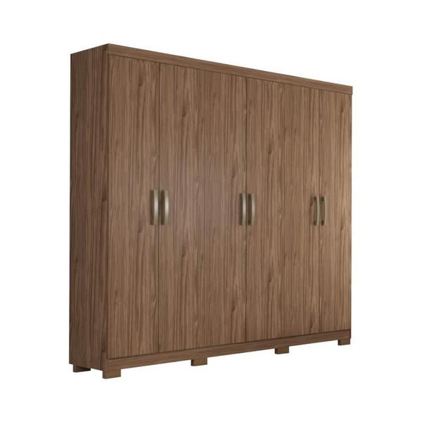 Imagem de Guarda Roupa Panan Clara Flex 6 Portas com Espelho Interno 100% MDF - Avelã