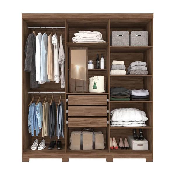 Imagem de Guarda Roupa Panan Clara Flex 6 Portas com Espelho Interno 100% MDF - Avelã