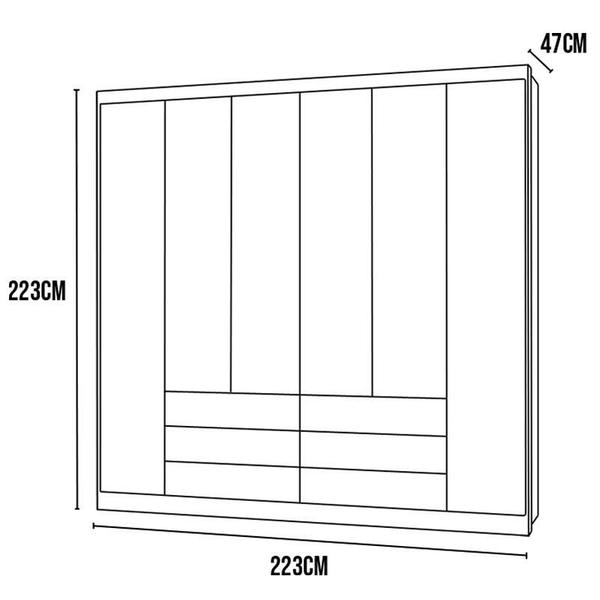 Imagem de Guarda Roupa Pernambuco 6 Portas Nature/Brisa - VLR