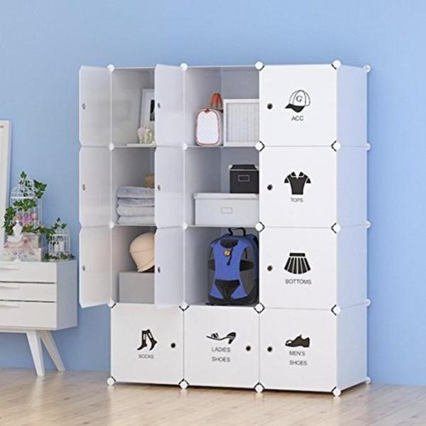 Imagem de Guarda roupa portatil armario modular cabideiro arara 12 portas