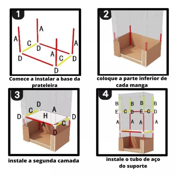 Imagem de Guarda roupa portatil armario sapateira prateleiras organizador brinquedos quarto praia cabideiro