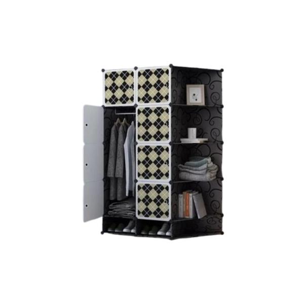 Imagem de Guarda roupa portatil com sapateira arara de roupas cabideiro modular com prateleiras organizador desmontavel kangur