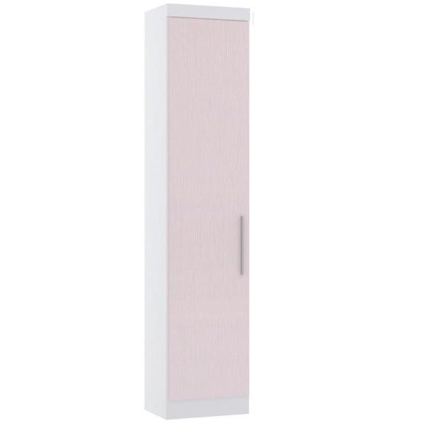 Imagem de Guarda Roupa Sapateira Modulado 50cm 1 Porta Alpes Luciane Móveis Branco Pf Com Rosa Pf