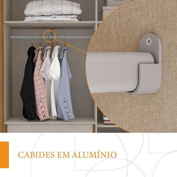 Imagem de Guarda-Roupa Sevilha 3 Portas Cômoda 4 Gavetas Mesa de Cabeceira 2 Gavetas Freijó/Off White