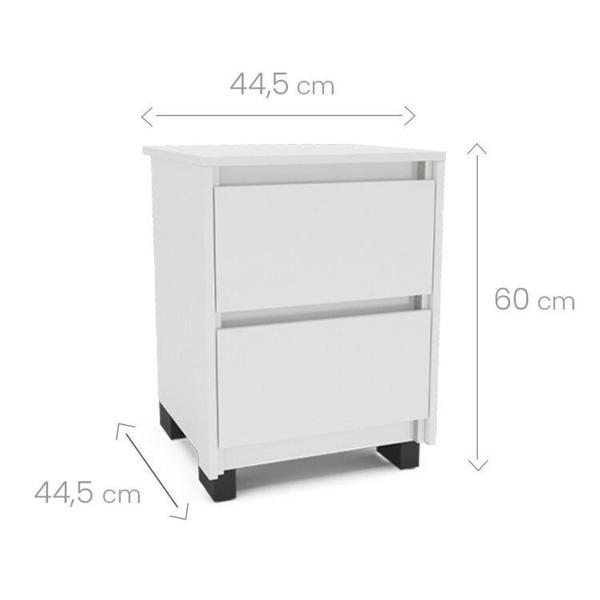 Imagem de Guarda-Roupa Sevilha 3 Portas Cômoda 8 Gavetas Mesa de Cabeceira 2 Gavetas Branco