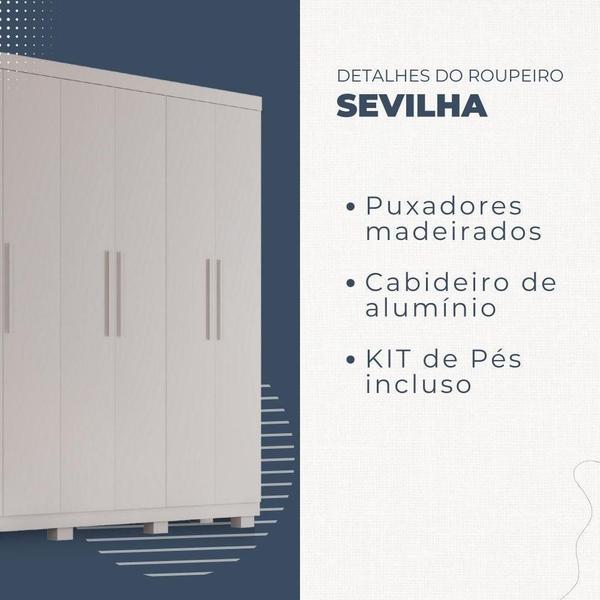 Imagem de Guarda Roupa Sevilha 6 Portas 4 Gavetas Benetil Móveis Branco