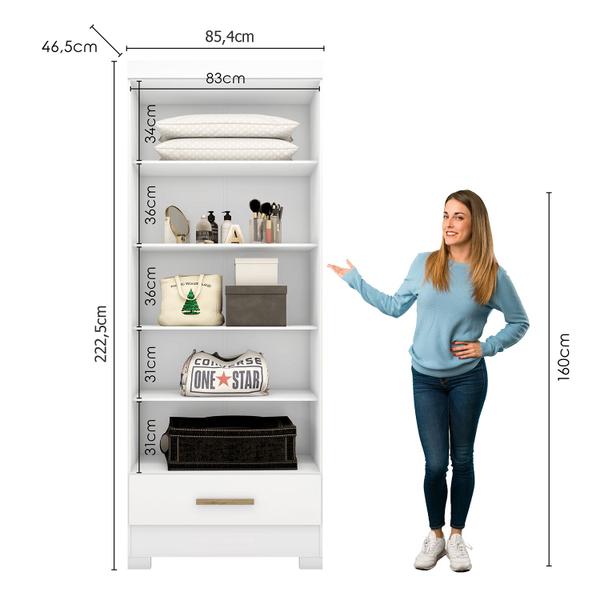 Imagem de Guarda Roupa Smart Plus 2 Portas 1 Gaveta Cinamomo Chumbo - Rodial Móveis