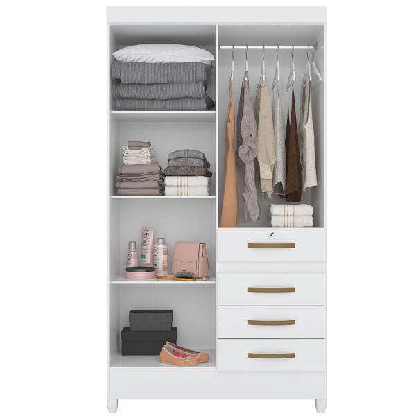 Imagem de Guarda Roupa Sobral 110cm 4 Portas Branco Flex Moval