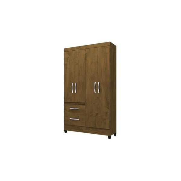 Imagem de Guarda Roupa Solteiro 04 Portas Madri Castanho Wood - Moval