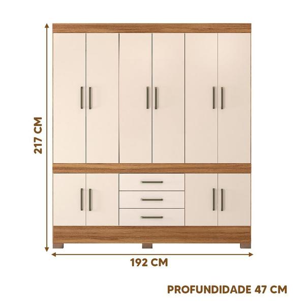 Imagem de Guarda Roupa Solteiro 10 Portas e 3 Gavetas 1.92m Amendola Off White London Shop Jm