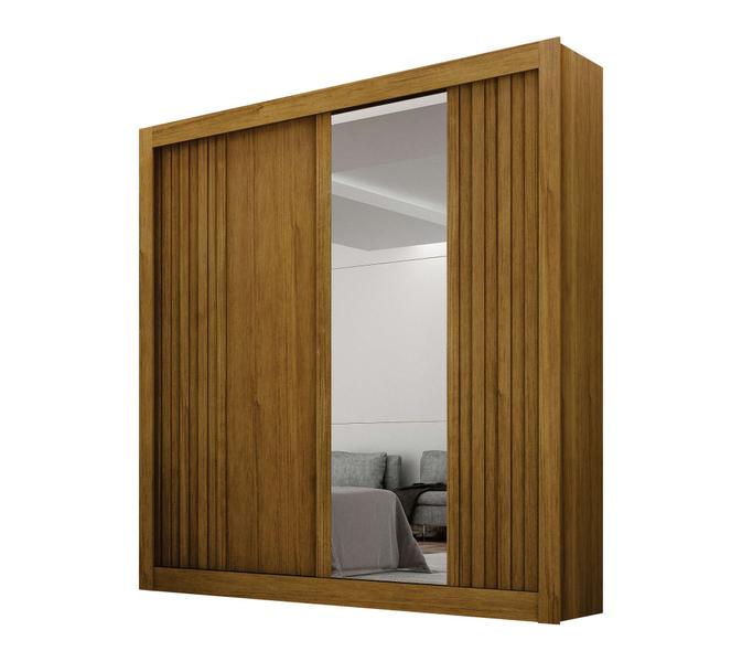 Imagem de Guarda-Roupa Solteiro 100% MDF 2 Portas 2 Gavetas com Espelho Milano Leifer Móveis