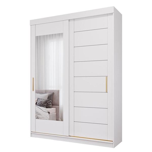 Imagem de Guarda Roupa Solteiro 100% Mdf 2 Portas 3 Gavetas Liz Panan Móveis Branco