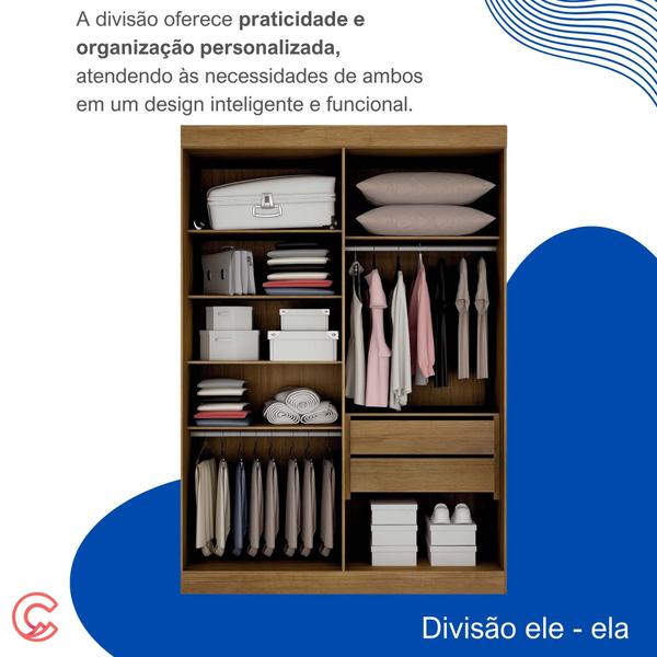 Imagem de Guarda Roupa Solteiro 100% MDF 4 Portas 2 Gavetas Canadá - Leifer Móveis