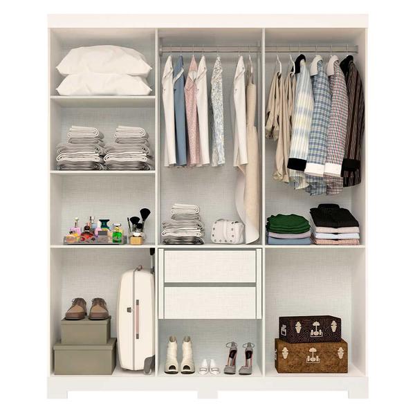 Imagem de Guarda Roupa Solteiro 100% MDF 6 Portas Lana Branco - ACP MÓVEIS