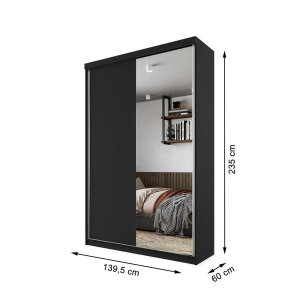 Imagem de Guarda-roupa Solteiro 100% Mdf Bp com 2 Portas e 1 Espelho