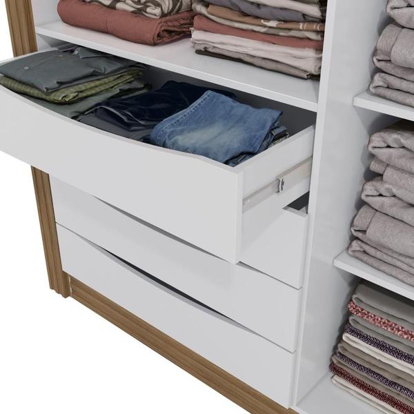 Imagem de Guarda-Roupa Solteiro 100% MDF Kappesberg 4 Portas 4 Gavetas Branco/Nogueira