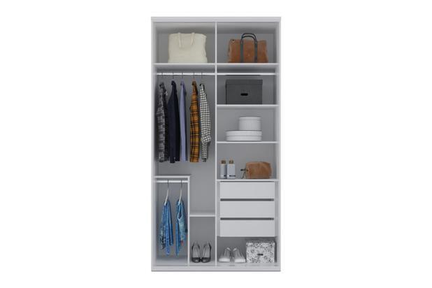 Imagem de Guarda roupa solteiro 100% mdf premium 1,20 larg sem espelho branco fosco