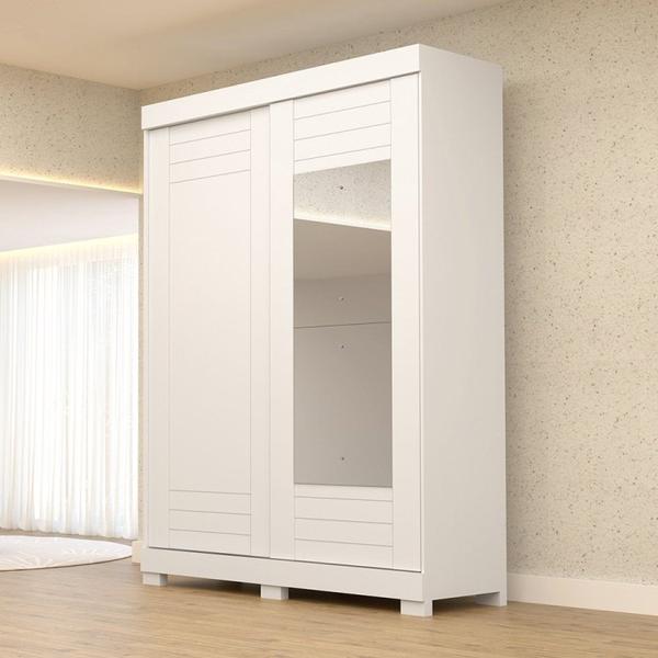 Imagem de Guarda Roupa Solteiro 140cm 2 Portas de Correr com Espelho 100% MDF Cinerária Espresso Móveis