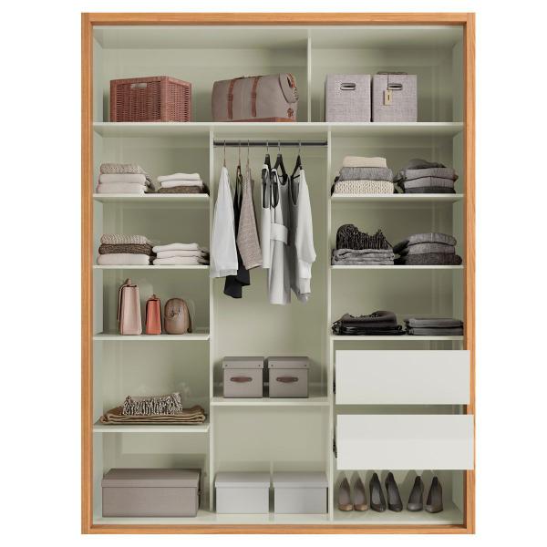 Imagem de Guarda-Roupa Solteiro 2 Portas 2 Gavetas 100% Mdf Freijo/Off White Tw601b - Dalla Costa