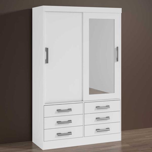 Imagem de Guarda Roupa Solteiro 2 Portas 6 Gavetas 100% MDF Meridian Plus D'Doro