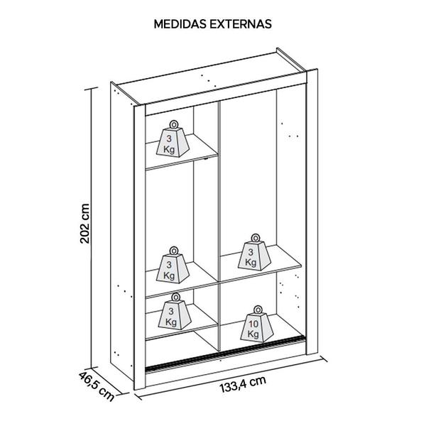 Imagem de Guarda Roupa Solteiro 2 Portas Com Espelho Marrom Glass