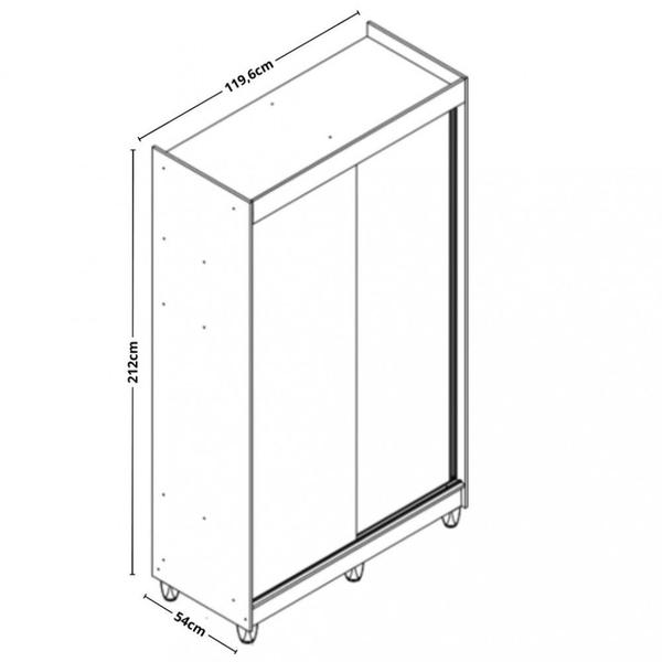 Imagem de Guarda Roupa Solteiro 2 Portas Correr Paris Conquista Móveis